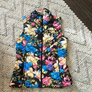 North face floral thin down vest